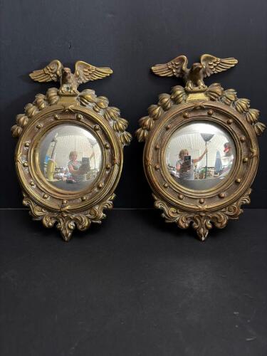Pair of Bronze Clad Convex Porthole Mirrors