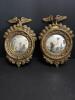 Pair of Bronze Clad Convex Porthole Mirrors