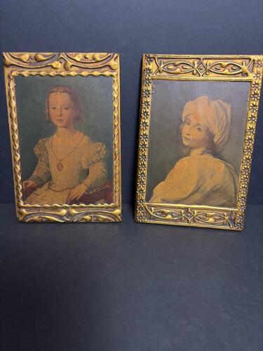 Pair of Framed Portrait Plaques in Renaissance-Style