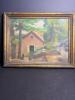 Landscape Painting in Ornate Gilt Frame, Impressionist-Style