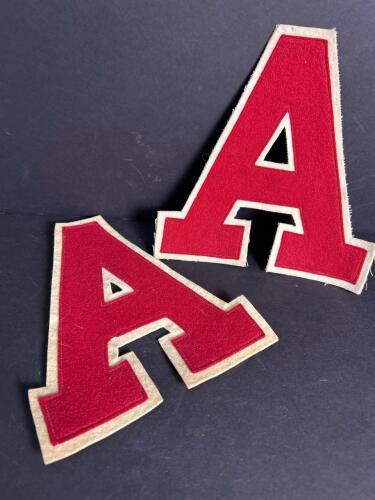 Vintage Red Felt Letterman Varsity Letter Patches