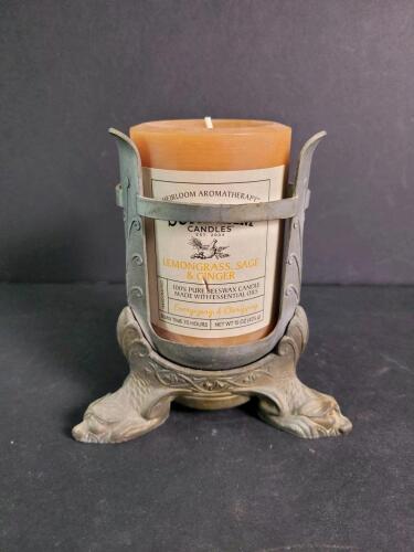 Metal Grave Marker Candle Holder With Scented Candle
