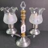 Double Hurricane Lamp-Style Electric Table Candelabra - 7