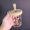 Glass Honey Jar With Wooden Dipper and Lid - 3