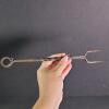 Antique Forged Iron Fork and Metal Oil Lamp Wick Trimmer - 5