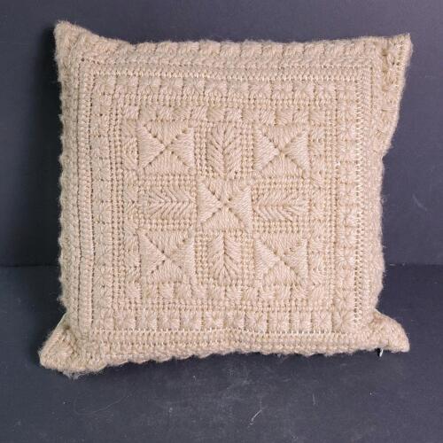 Crochet-Style Throw Pillow With Geometric Pattern