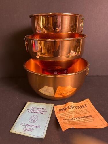 Coppercraft Guild Copper Mixing Bowls