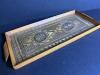 Rectangular Marquetry-Inlaid Wooden Tray With Handles