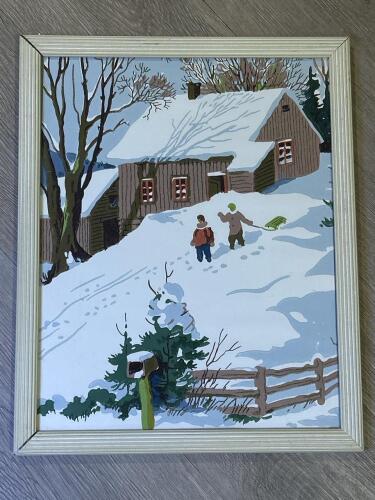 Framed Winter Scene Wall Art 12&rdquo;x15&rdquo;