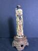 Small Hand-Carved Asian-Style Scholar Figurine on Wooden Stand