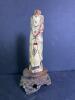 Small Hand-Carved Asian-Style Scholar Figurine on Wooden Stand - 3