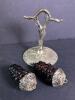 Grape Cluster Glass Salt and Pepper Shakers with Stand - 2
