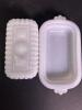 Small Milk Glass Rectangular Covered Butter Dish - 2