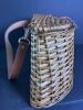 Woven Creel Basket with Leather Strap - 3