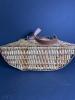 Woven Creel Basket with Leather Strap - 6