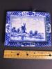 Small Blue and White Delft-Style Porcelain Plaque with Windmill Scene - 2