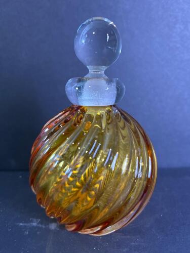 Italian Amber Swirl Art Glass Perfume Bottle