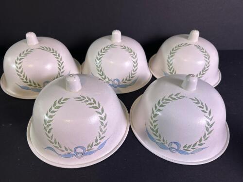 Five Hand Painted Metal Butter Domes