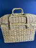 Woven Wicker Picnic Basket With Handles - 3
