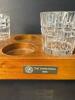 Cut Glass Decanter and Tumblers with Wood Tray, Invitational Plaque - 2