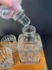 Cut Glass Decanter and Tumblers with Wood Tray, Invitational Plaque - 3