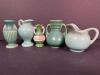 Miniature Art Pottery Vases and Pitcher, Gouda and Occupied Japan