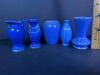 Miniature Blue Pottery Vases in Art Deco Style - 2