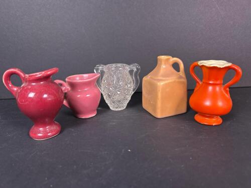 Miniature Ceramic and Glass Pitchers and Vases,