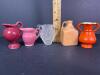 Miniature Ceramic and Glass Pitchers and Vases, - 2