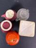 Miniature Ceramic and Glass Pitchers and Vases, - 4