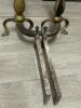 Pair of Brass Ball-Top Andirons in the Colonial Style - 3