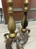 Pair of Brass Ball-Top Andirons in the Colonial Style - 4