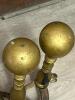 Pair of Brass Ball-Top Andirons in the Colonial Style - 5