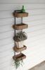 Rustic Wooden Brick Mold Wall Organizer with Metal Backer