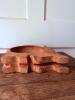 Hand-Carved Wooden Rabbit Bowl Folk Art Style - 2