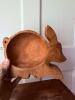 Hand-Carved Wooden Rabbit Bowl Folk Art Style - 3