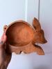 Hand-Carved Wooden Rabbit Bowl Folk Art Style - 4