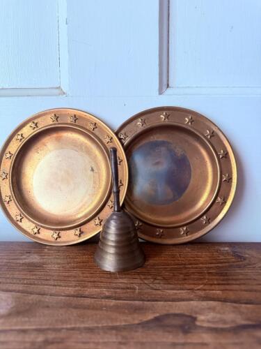 Brass Plates With Star Border and Handbell Made in India