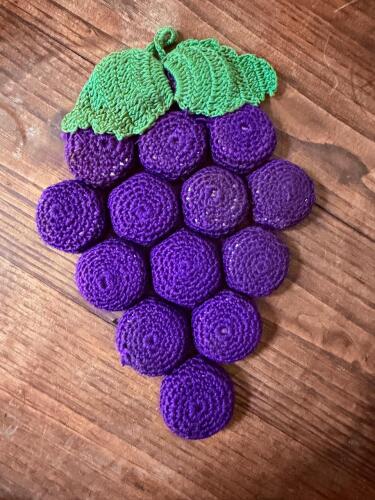 Handmade Crochet Grape Cluster Hot Pad
