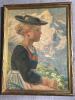 Framed Wall Art Portrait of Girl in Alpine-Style Attire 26"x20"