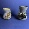 Pair of Art Nouveau-Style Ceramic Vases with Applied Floral Decoration
