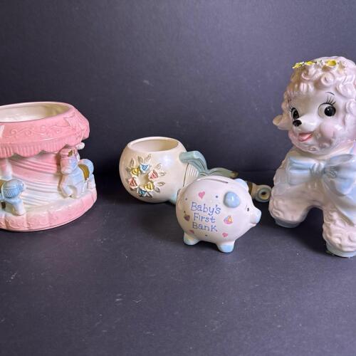 Vintage Rubens Originals Nursery Planters and Baby Bank