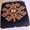 Small Wrought Iron Footstool with Southwest-Style Woven Upholstery - 2