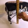 Small Wrought Iron Footstool with Southwest-Style Woven Upholstery - 3