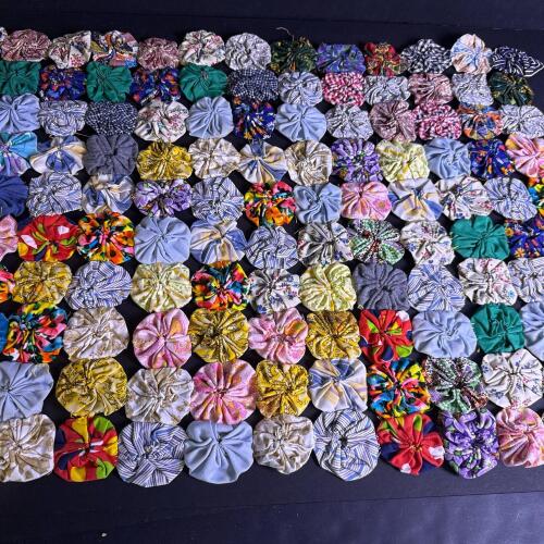 Vintage Fabric Yo-Yo Quilt Tops