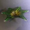 Mid-Century Modern-Style Green Art Glass Centerpiece Bowl