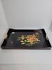 Rectangular Japanese-Style Lacquer Serving Tray With Floral Design - 3