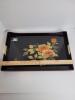 Rectangular Japanese-Style Lacquer Serving Tray With Floral Design - 5