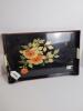 Rectangular Japanese-Style Lacquer Serving Tray With Floral Design - 6