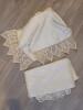 Handwoven Linen Table Runners with Crochet Lace Edging